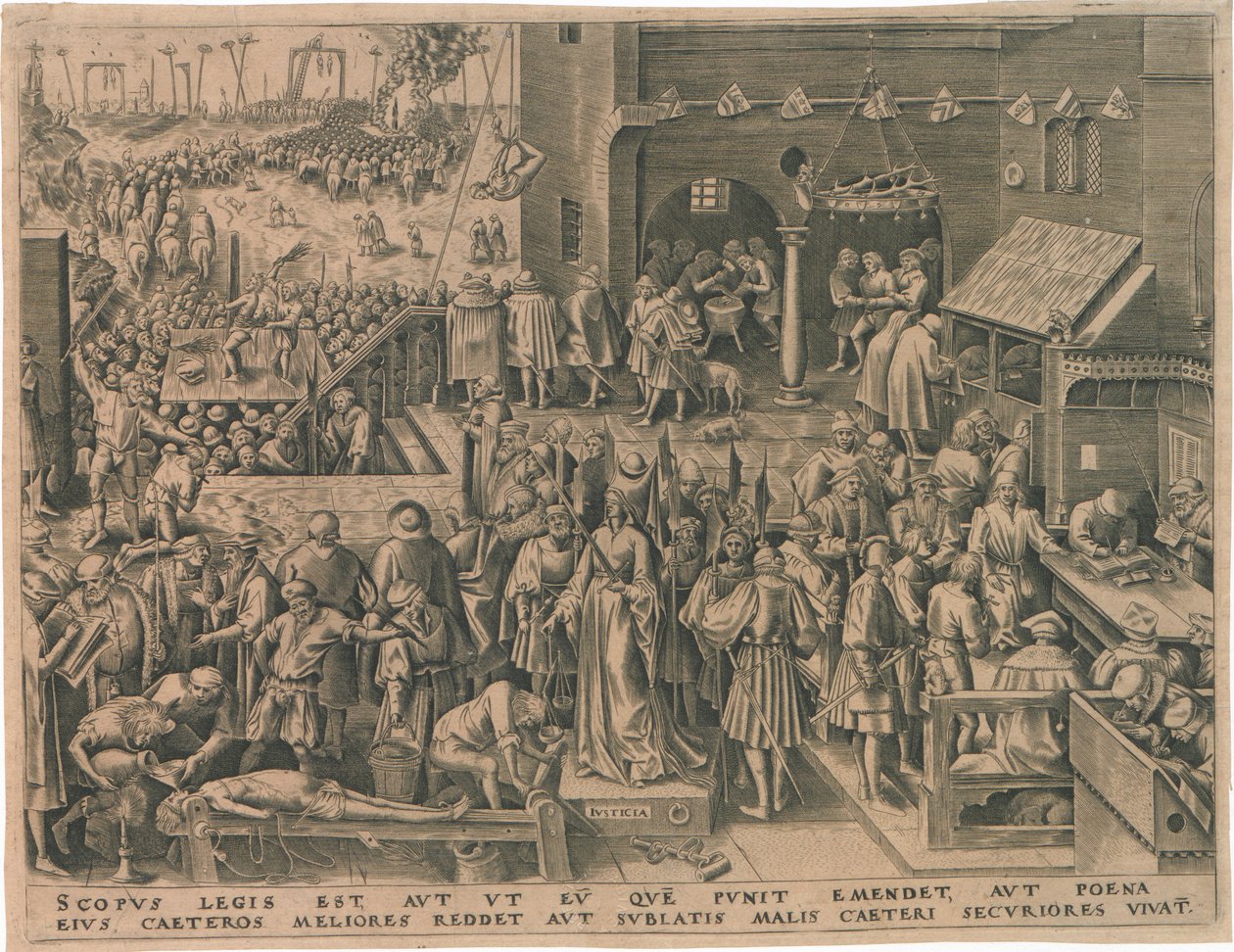 Justitia Justice de As Sete Virtudes, 1559. de Philipp Galle