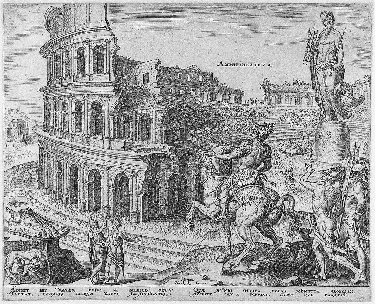 O Coliseu de Roma da série Oitava Maravilha do Mundo Depois de Maarten van Heemskerck, 1572 de Philipp Galle