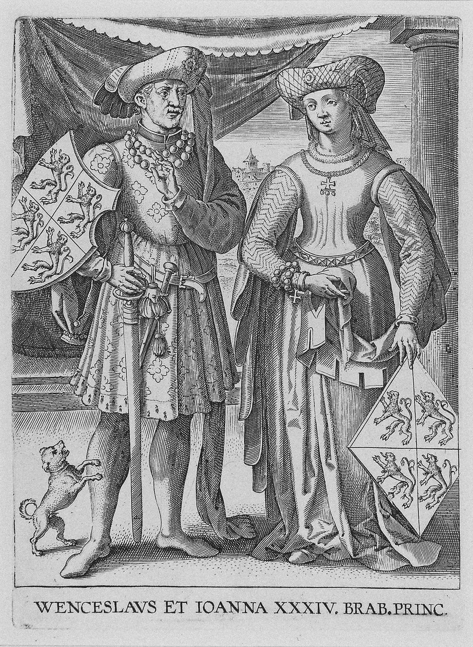 Wenceslaus I, duque de Luxemburgo e Joanna, duquesa de Brabant, ca. 1600 de Philipp Galle