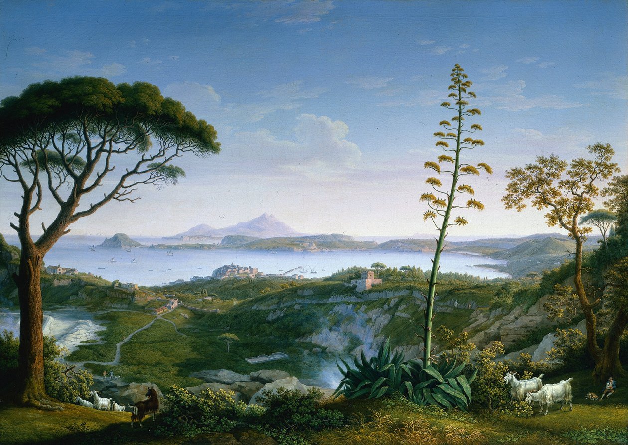 Vista do Golfo de Pozzuoli de Solfatara de Philipp Hackert