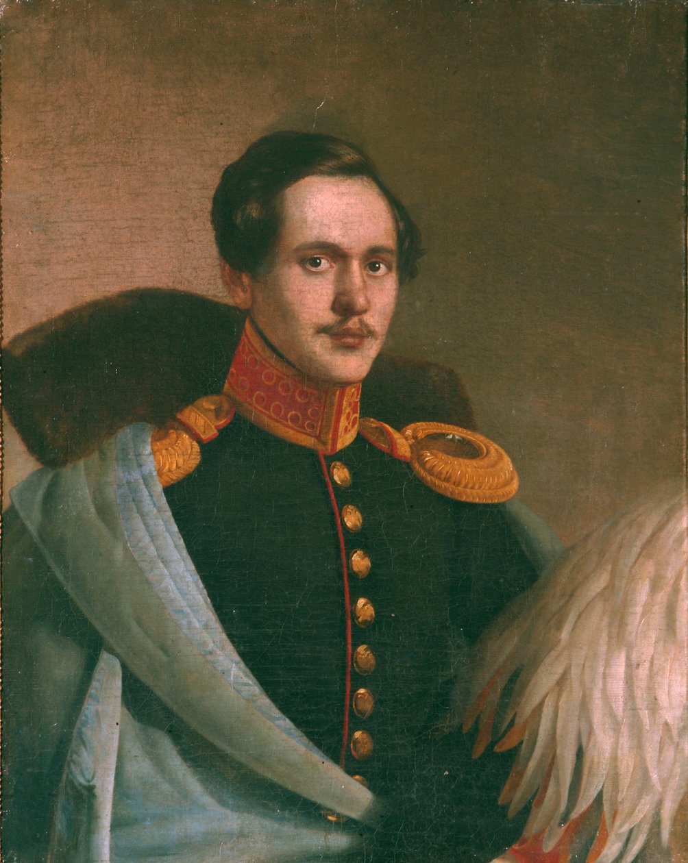 Retrato do poeta Mikhail Lermontov 1814-1841, 1834 de Philipp Osipovich Budkin