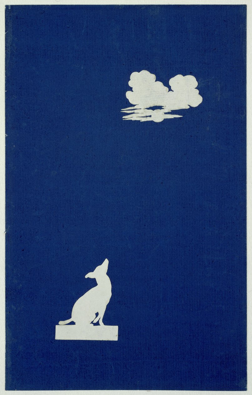 Um cachorro uivando para a lua (colagem sobre papel) de Philipp Otto Runge