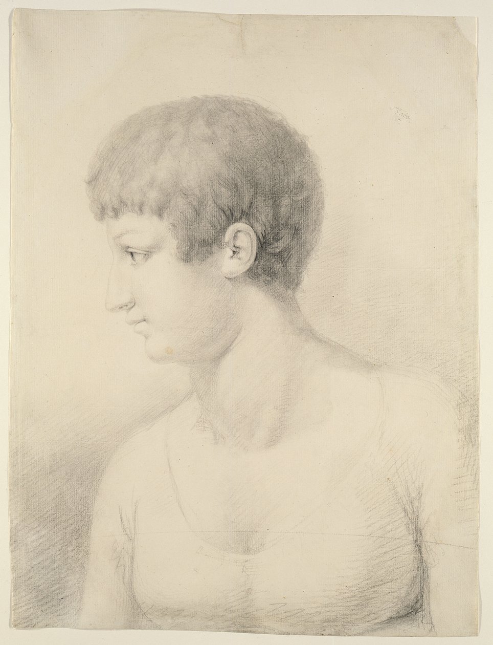 Retrato de Pauline Runge, 1801 (giz preto sobre papel) de Philipp Otto Runge