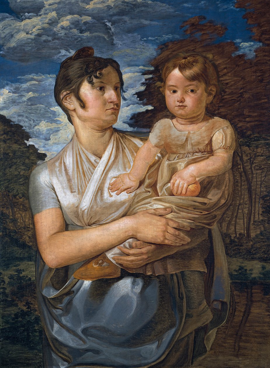 A mulher do artista e o seu jovem filho de Philipp Otto Runge