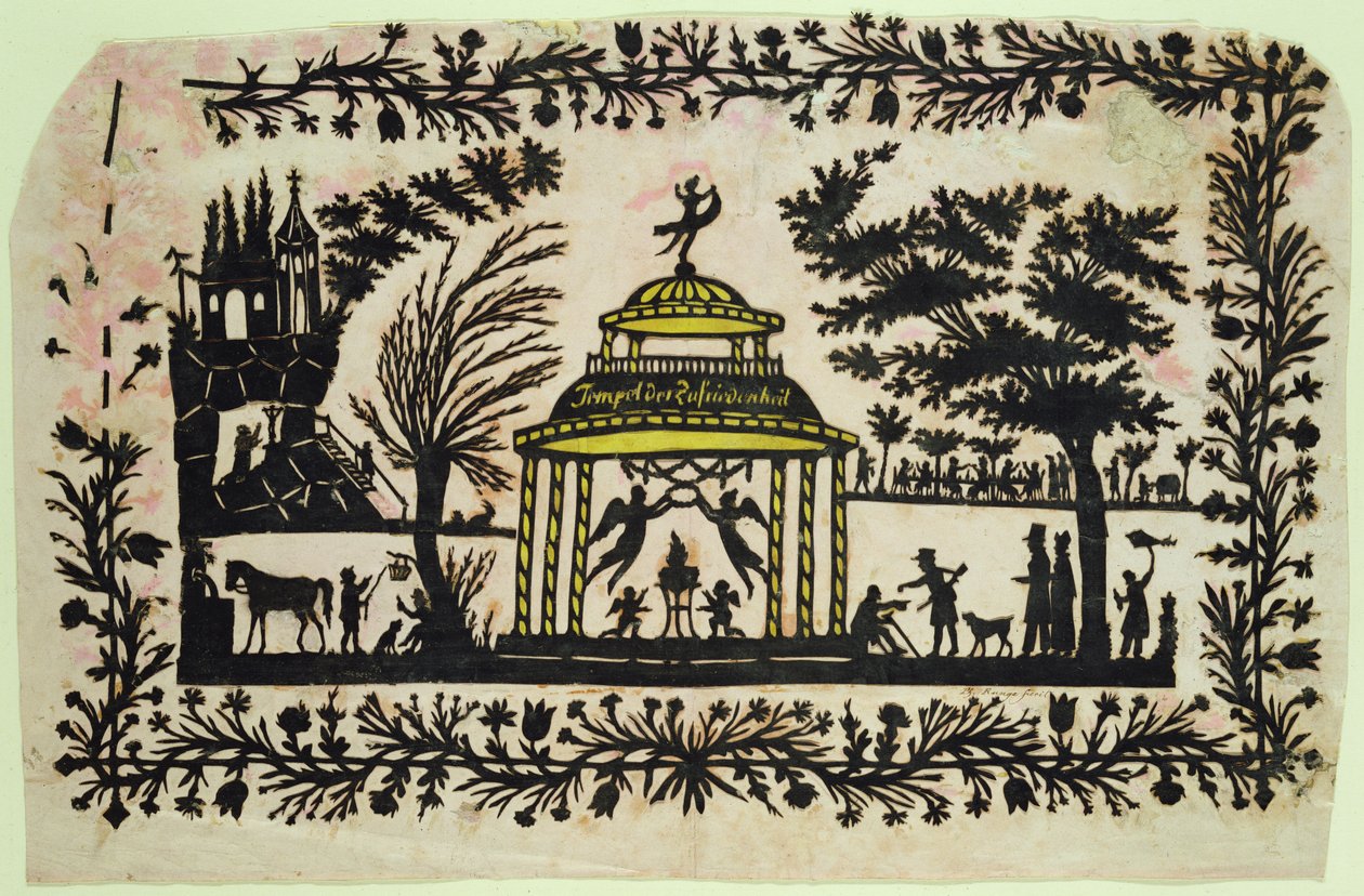 O Templo da Felicidade (colagem sobre papel) de Philipp Otto Runge
