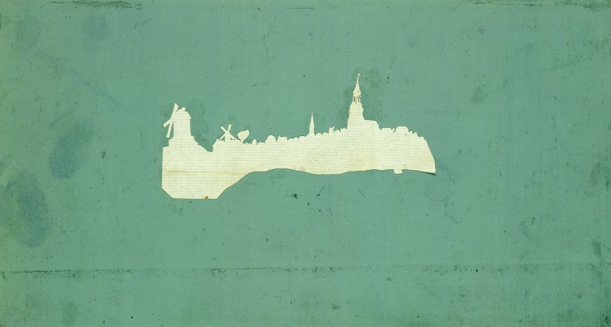 Vista de Hamburgo (colagem sobre papel) de Philipp Otto Runge