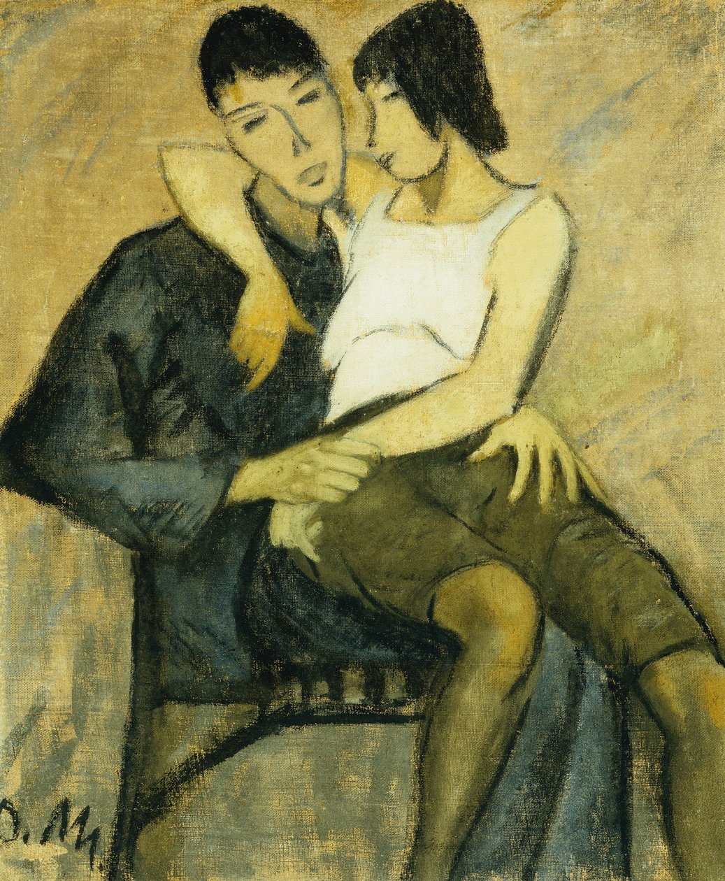 Casal sentado; Casal sentado, c.1920 de Philipp Veit