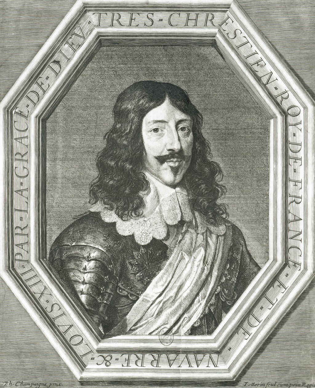 Retrato de Louis XIII (1601-43) gravura por Jean Morin de Philippe de Champaigne