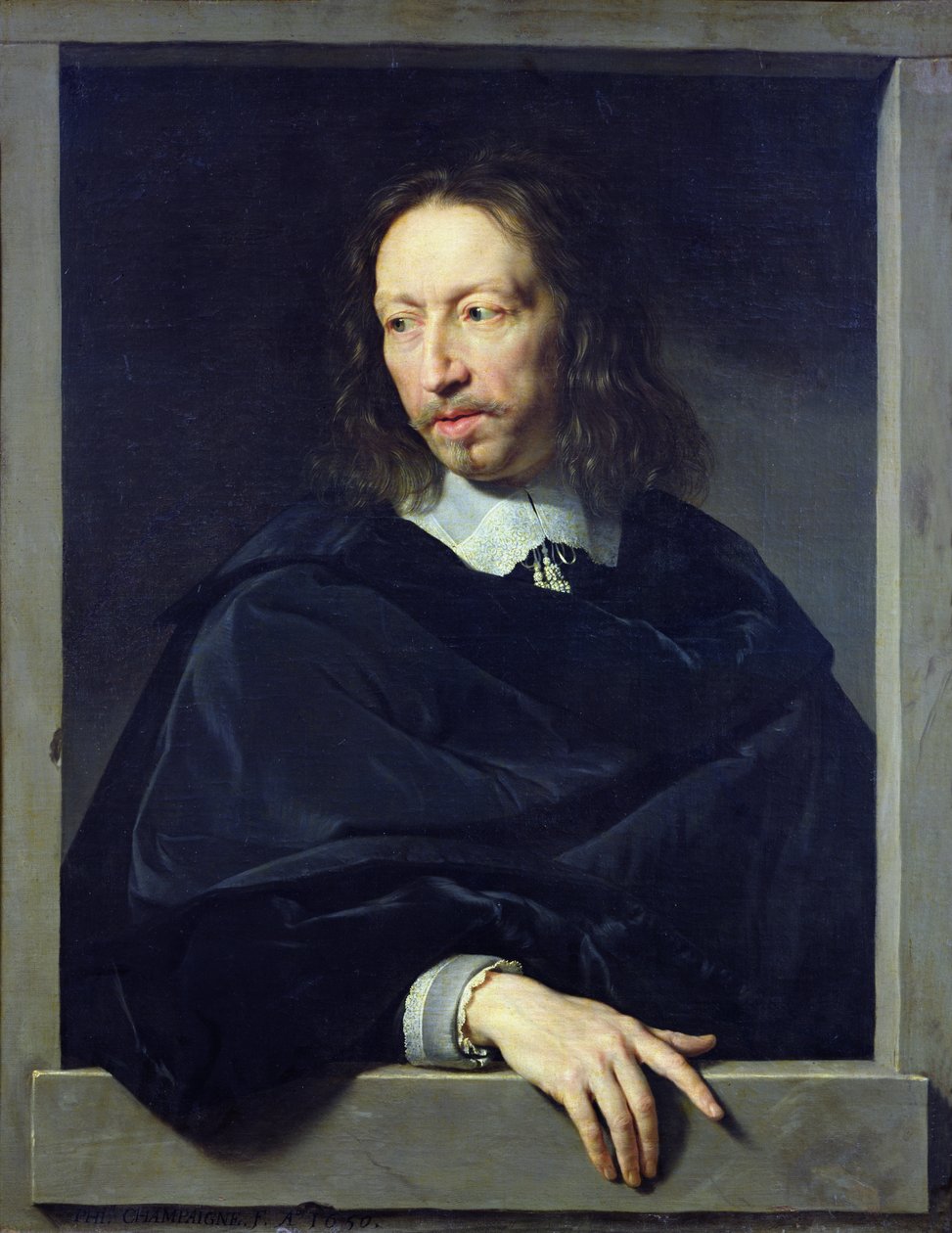 Retrato de um cavalheiro, conhecido como Arnaud d&39;Andilly (1588-1674) 1650 de Philippe de Champaigne