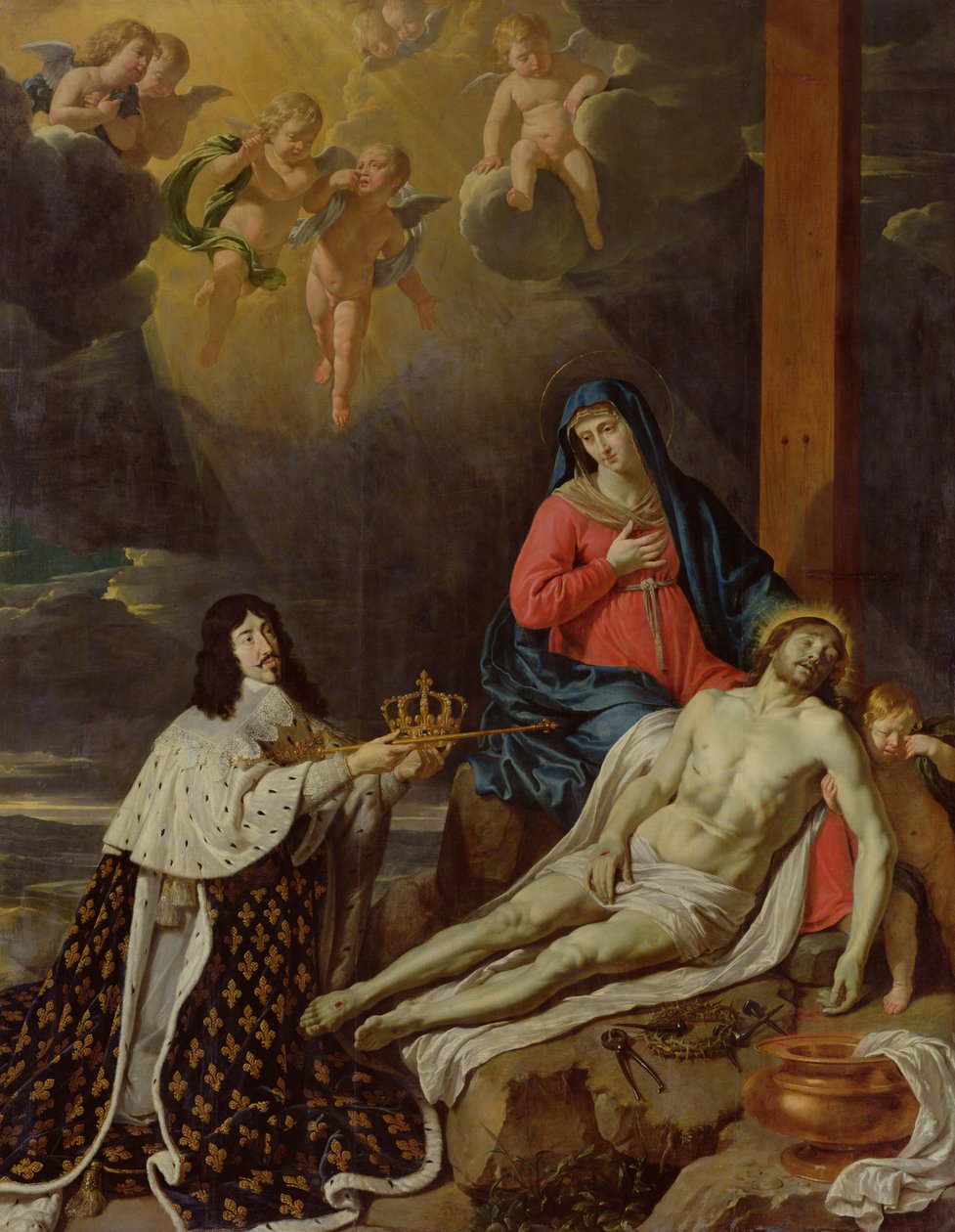 O voto de Luís XIII (1601-43), rei da França e Navarra, 1638 de Philippe de Champaigne