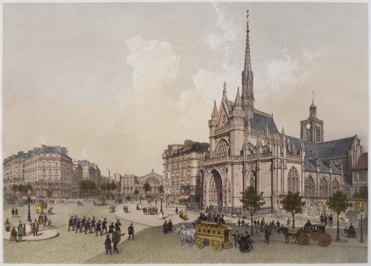 Igreja de St. Laurent, Paris, ilustração de &39;Paris em seu esplendor&39;, publicado por Henri Charpentier, 1861 de Philippe Benoist