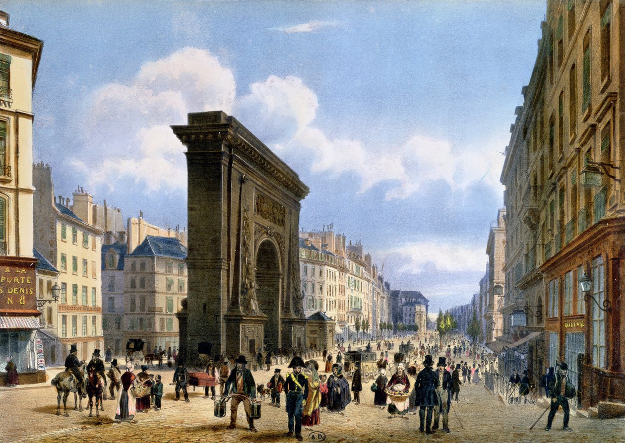 Vista, de, a, porte, st., Denis, de, &39;Promenades, em, Paris, e, ses, environs&39;, c.1840 de Philippe Benoist