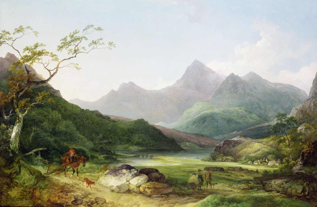 Uma visão de Snowdon de Capel Curig, 1787 de Philippe Jacques de Loutherbourg