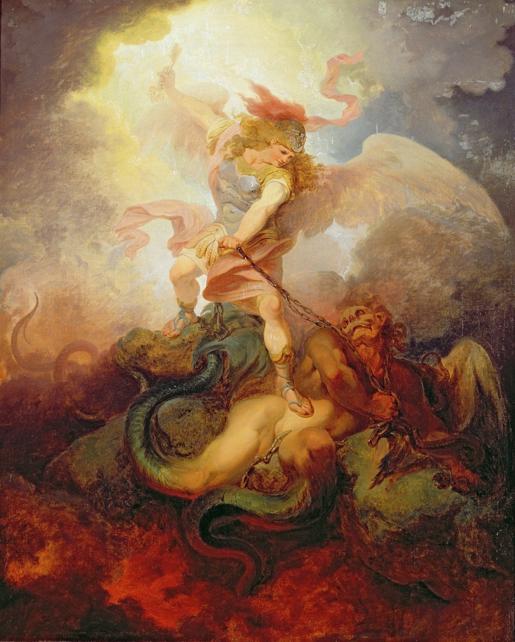O anjo que liga Satanás, c.1797 de Philippe Jacques de Loutherbourg