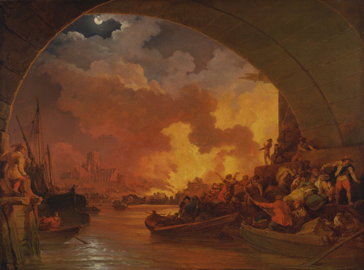 O grande incêndio de Londres de Philippe Jacques de Loutherbourg
