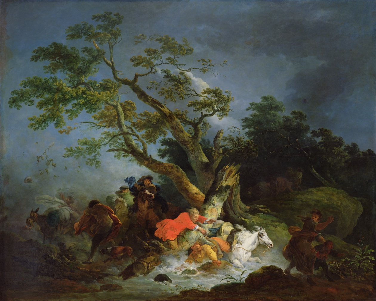 Viajantes pegos em uma tempestade, c.1770 de Philippe Jacques de Loutherbourg