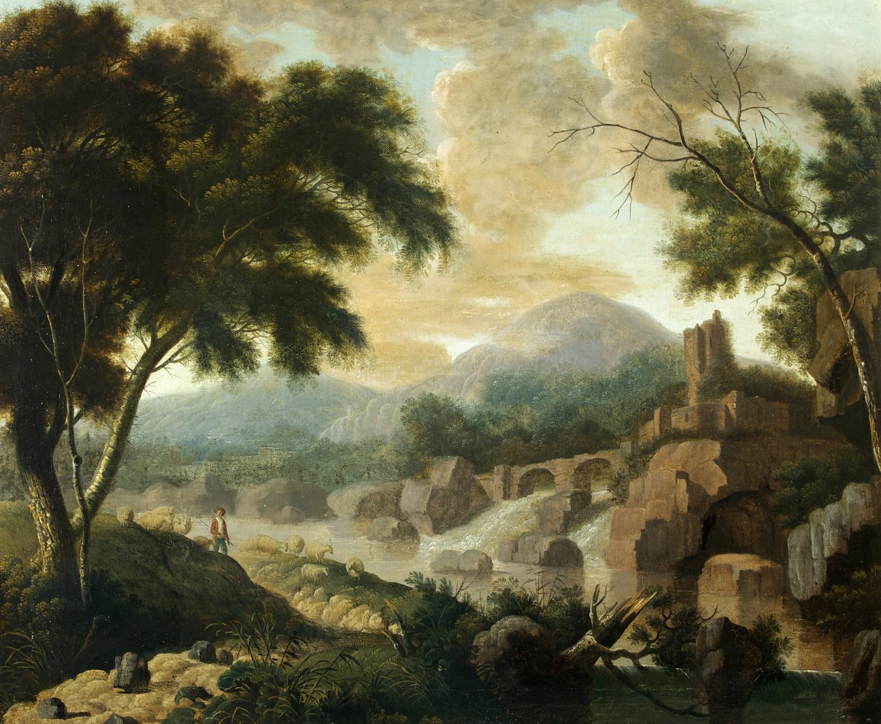 Paisagem com o rio Raging, 1760-1800 de Philippe Jacques de Loutherbourg