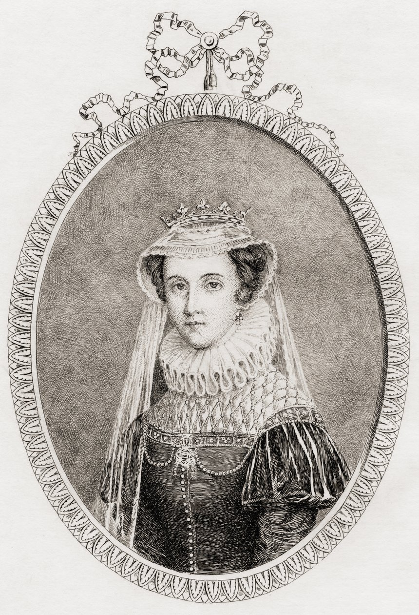 Mary Queen of Scots (1542-87) também Mary Stuart de Philippe after Mercier
