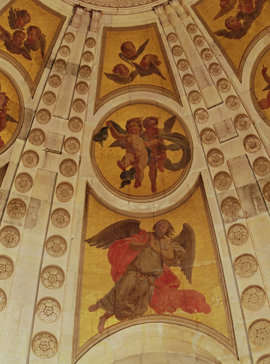 Detalhe, anjos, cúpula, construído, 1635-42, parede, quadro, detalhe, 221335 de Philippe de Champaigne