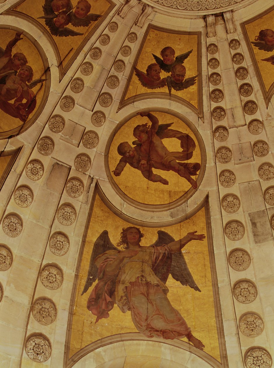 Detalhe, anjos, cúpula, construído, 1635-42, parede, quadro, detalhe, 221335 de Philippe de Champaigne
