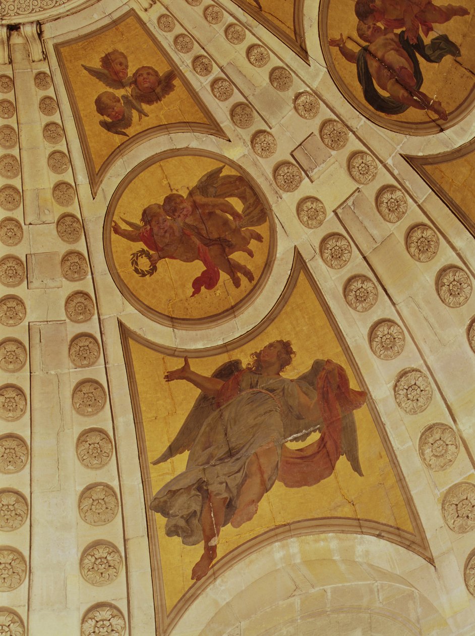 Detalhe, anjos, cúpula, construído, 1635-42, parede, quadro, detalhe, 221335 de Philippe de Champaigne