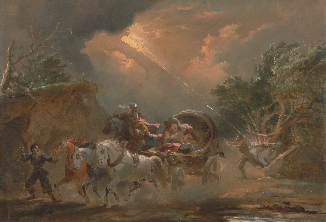 Treinador numa tempestade de trovoada de Philippe-Jacques de Loutherbourg
