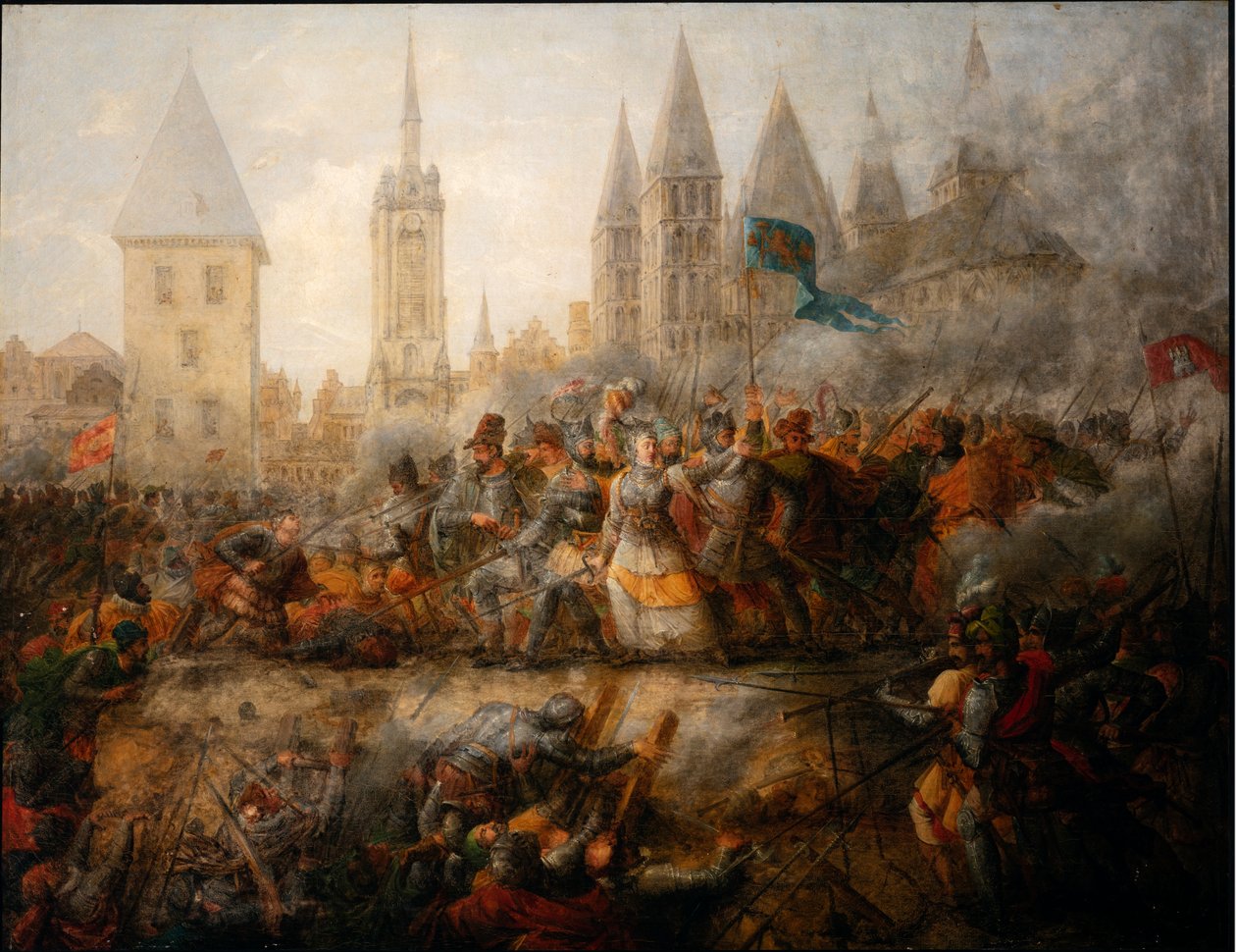 Defesa de Tournai pela Princesa de Epinoy, Philippe-Auguste Hennequin, Museum of Fine Arts of Tournai de Philippe Auguste Hennequin