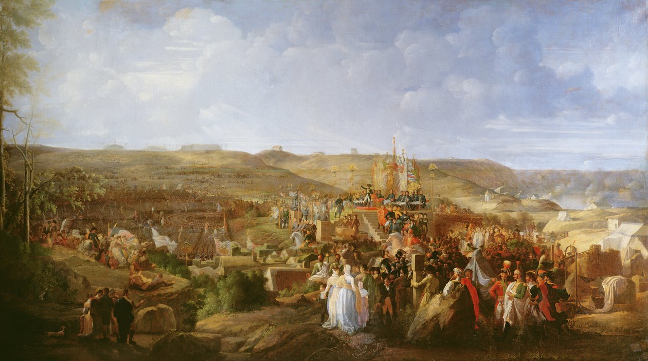 Napoleão em um acampamento em Boulogne, distribuindo a Cruz da Legião de Honra, 16 de agosto de 1804, 1806 de Philippe Auguste Hennequin