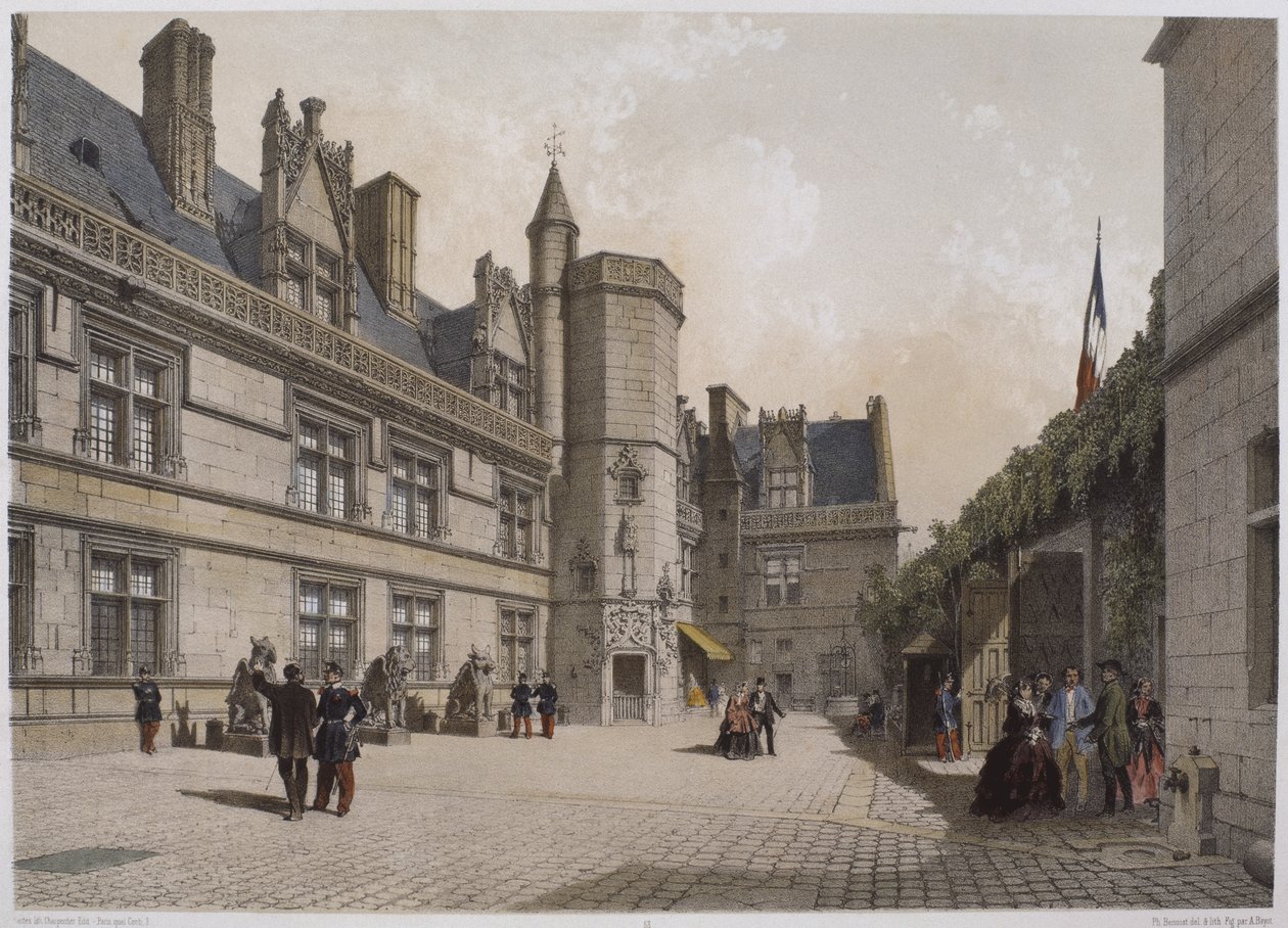 Cluny Hotel e Museu, Paris, ilustração de "Paris em seu esplendor", publicado por Henri Charpentier, 1861 de Philippe Benoist