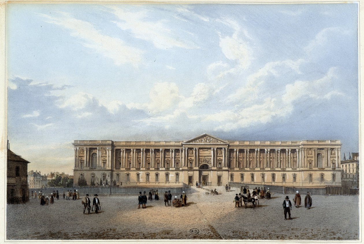 Colonnade of the Louvre - em "Promenade dans Paris et ses environs", desenhado por Jacottet e Benoist, c. 1840 de Philippe Benoist