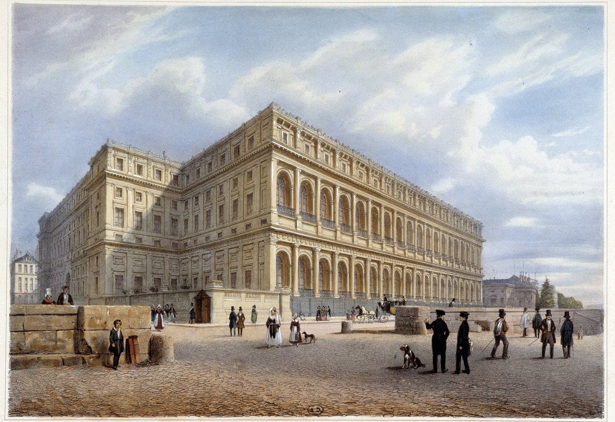 Vista do Palácio Orçay (ou Orsay?) - em "Promenade dans Paris et ses environs", desenhado por Jacottet e Benoist, c. 1840 de Philippe Benoist