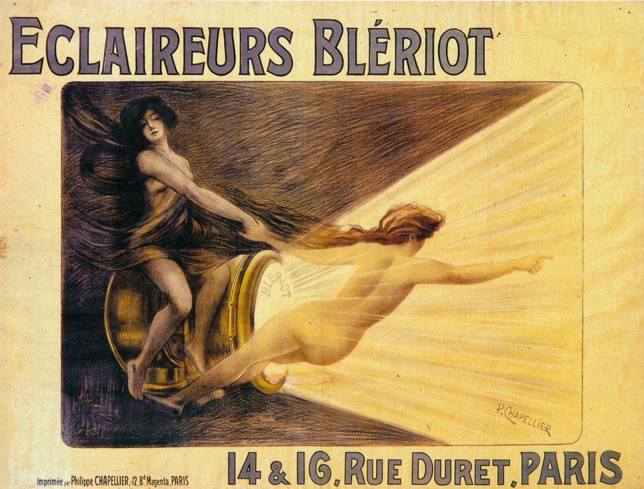 Anúncio para faróis Bleriot, c1905 de Philippe Chapellier