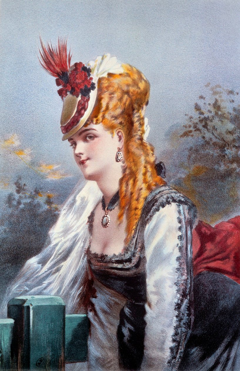 Litografia The Coquette por Philippe Jacques Linder de Philippe Jacques Linder