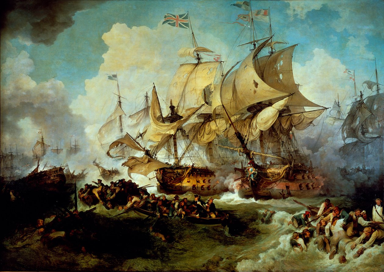 A Batalha do 1 de junho de Philippe Jacques de Loutherbourg