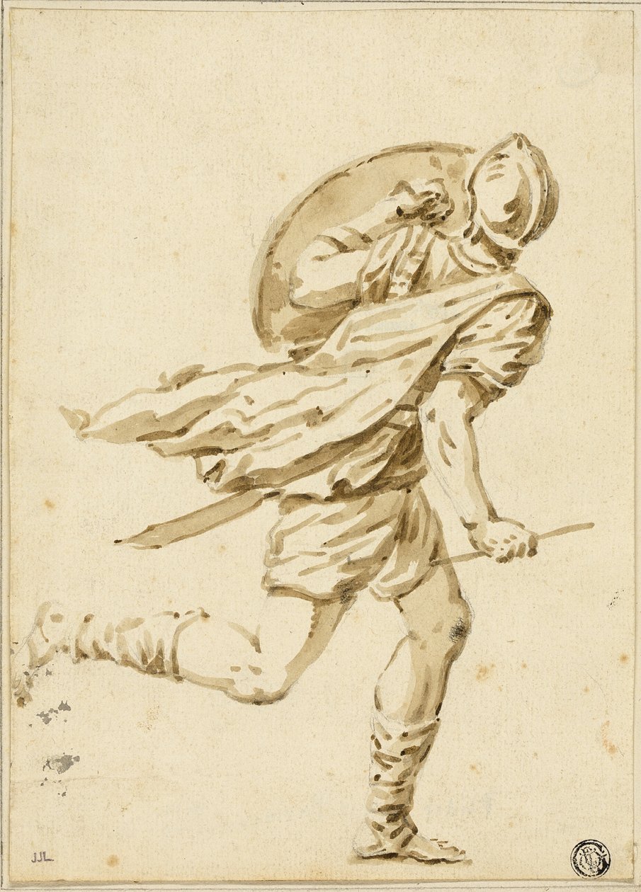 Guerreiro romano a correr, visto de trás de Philippe Louis Parizeau