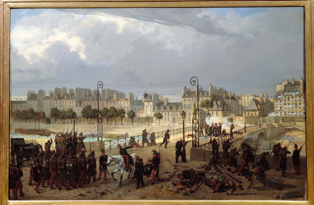 Cena emotiva na ponte do arquéveche em 23 de junho de Philippe Marie Chaperon