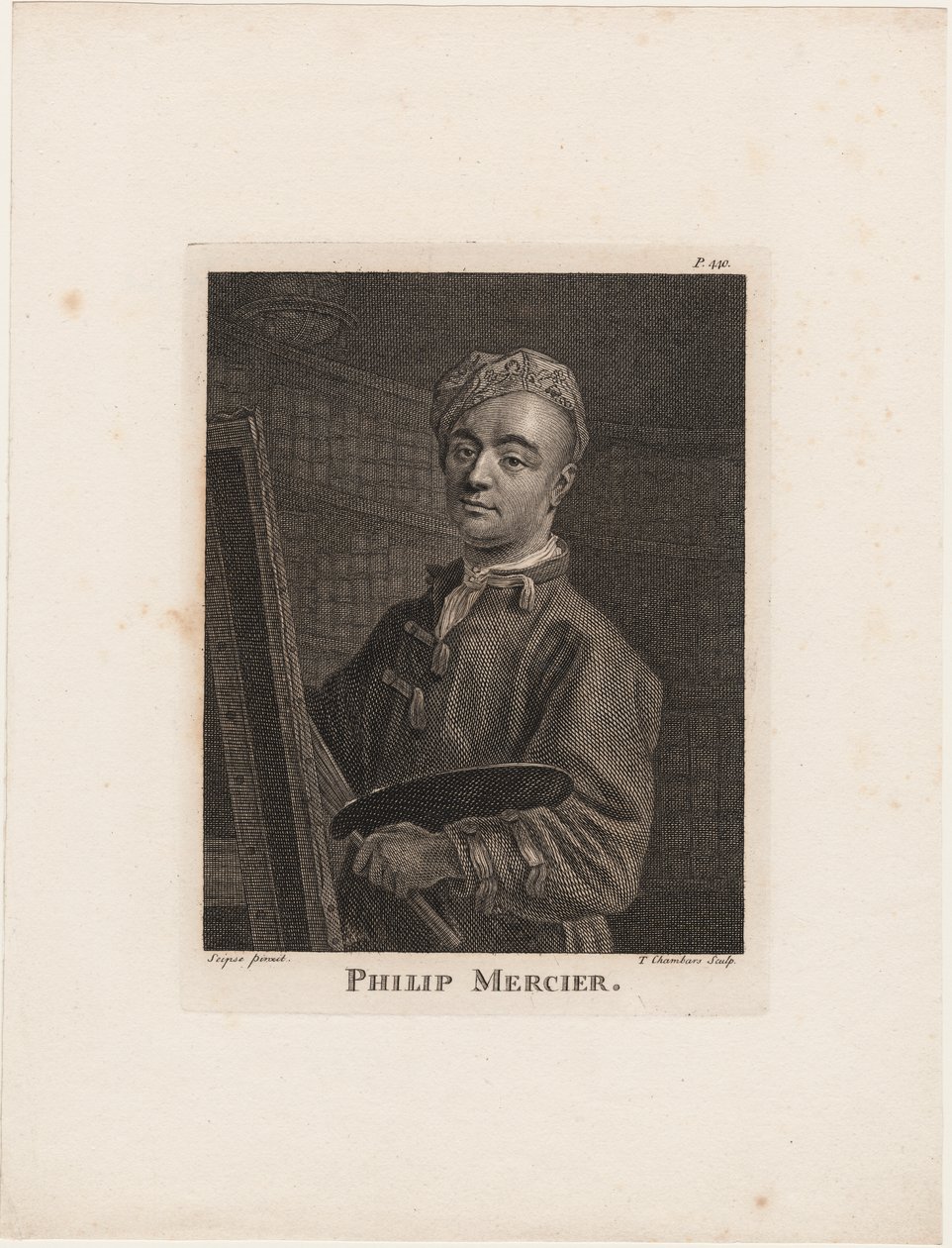 Philip Mercier, de &39;Anecdotes of Painting&39; de Horace Walpole, gravado por Thomas Chambars (1724-89), c.1770 de Philippe Mercier