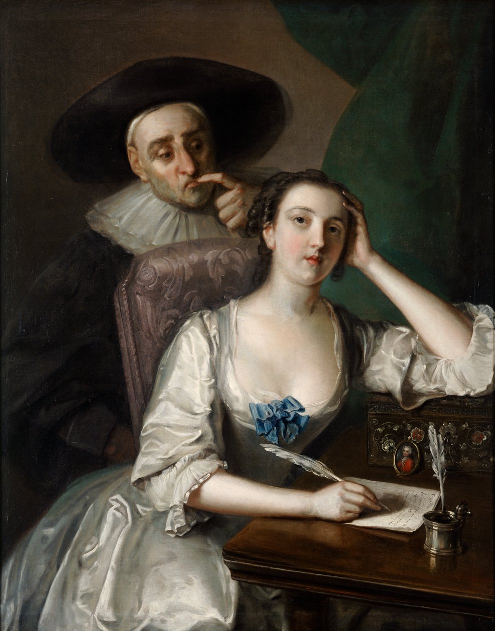 O Escritor de Letras (óleo sobre tela) de Philippe Mercier