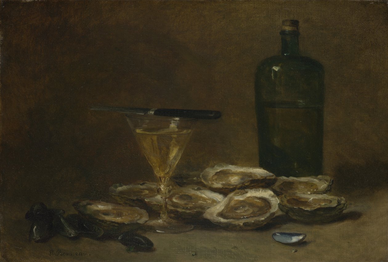 Ainda vida com ostras, 1875-1877 de Philippe Rousseau