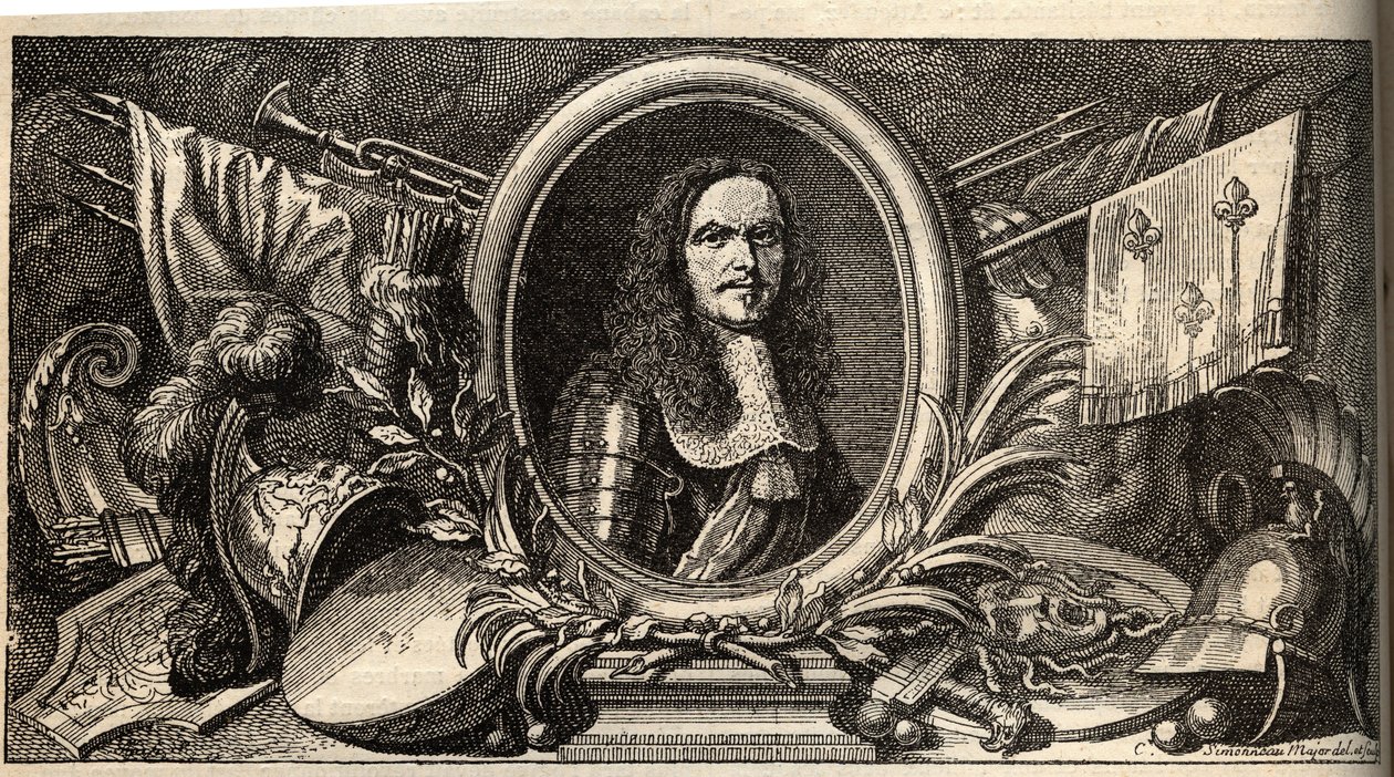 Retrato de Henri de La Tour d "Auvergne, Visconde de Turenne de Philippe Simonneau