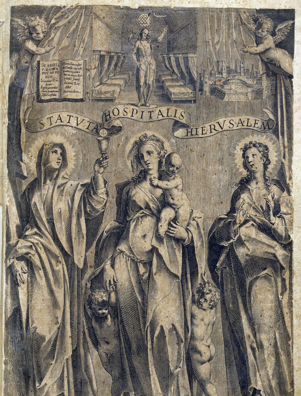 Frontispício dos Estatutos da Ordem de Malta "Statuta Hospitalis Hervsalem", de Philippe Thomassin, finais do século XVI de Philippe Thomassin