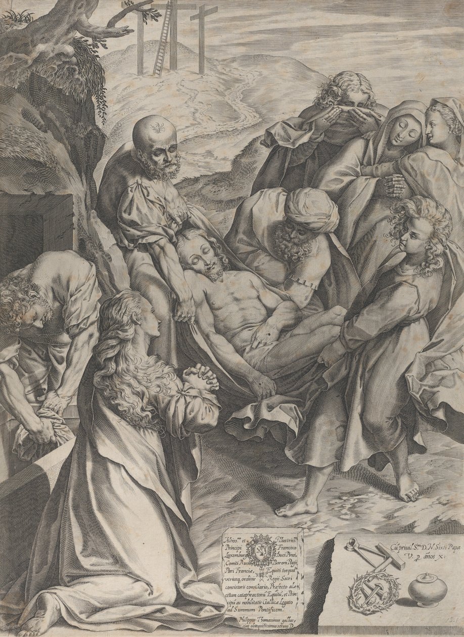 O sepultamento, 1589. de Philippe Thomassin