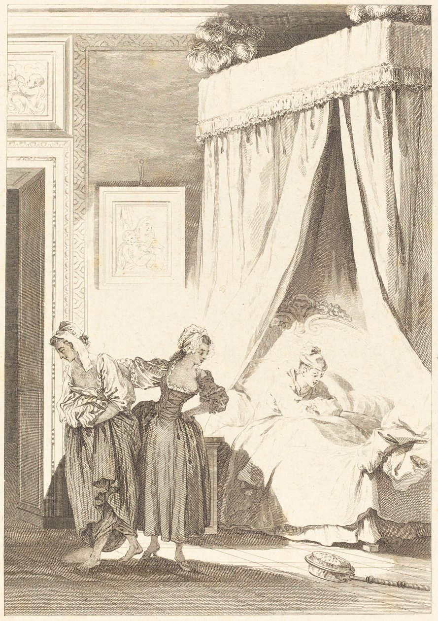 A aposta das três fofoqueiras: O servo de Philippe Triere and Antoine Jean Duclos after Jean Honoré Fragonard