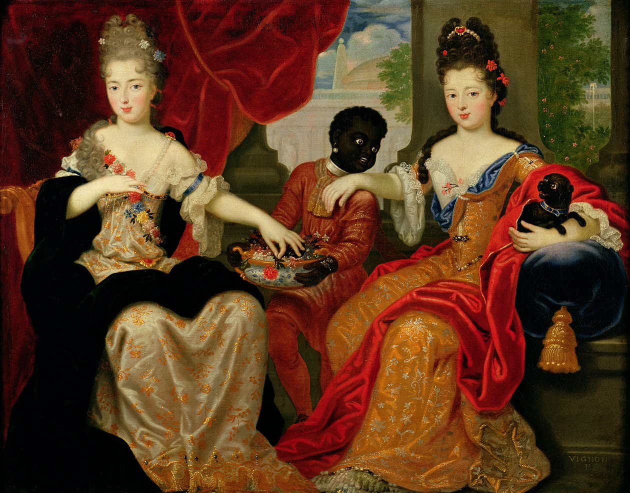 Retrato de Françoise-Marie de Bourbon (1677-1749) e Louise-Françoise de Bourbon (1673-1743) de Philippe Vignon