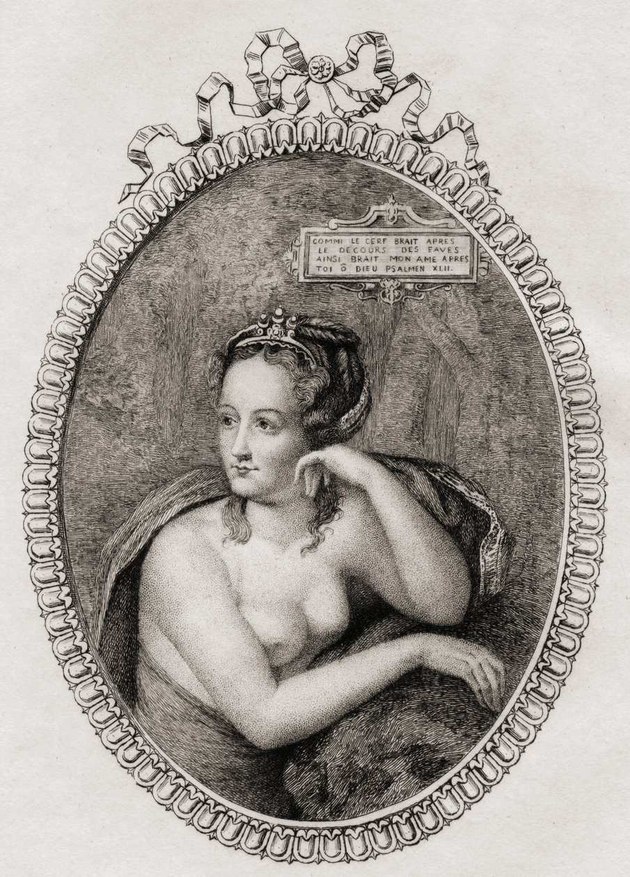 Amante francês do rei Henri II da França: Diane de Poitiers (1499-1566) de Philippe after Mercier