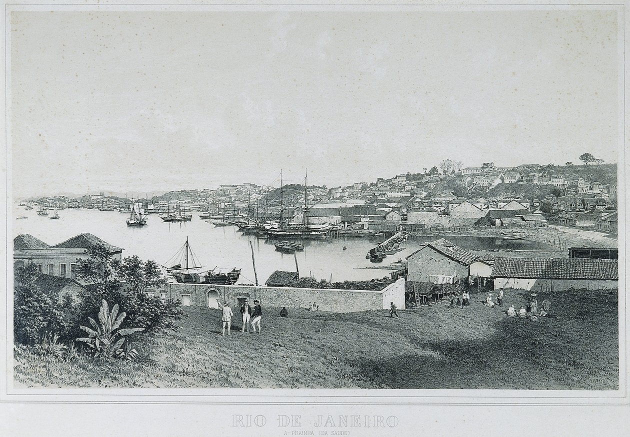 Nine panoramic views of Rio de Janeiro: A Prainha (da Saude) de Philippe and Ciceri Eugene Benoist
