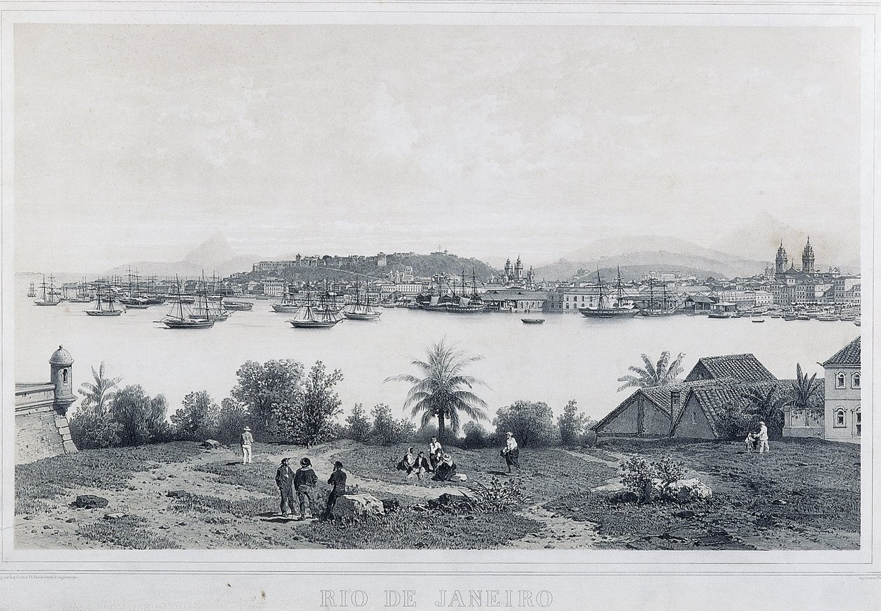 Nine panoramic views of Rio de Janeiro: Da Ilha das Cobras de Philippe and Ciceri Eugene Benoist
