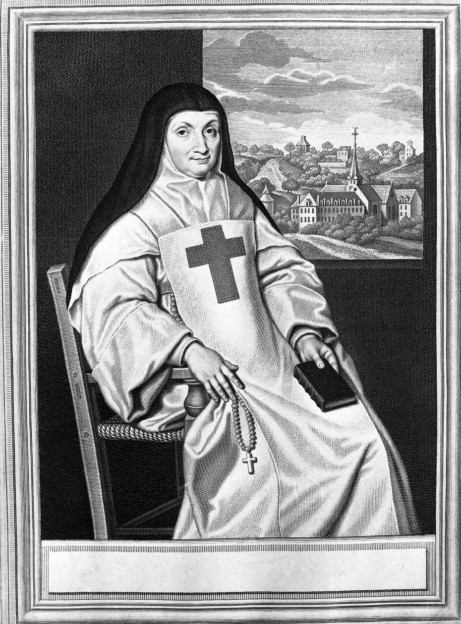 Jacqueline Marie Angélique Arnauld, mãe Angélique (1591-1661), freira francesa, abadessa de Port Royal des Champs (Port-Royal-des-Champs). de Philippe de (after) Champaigne
