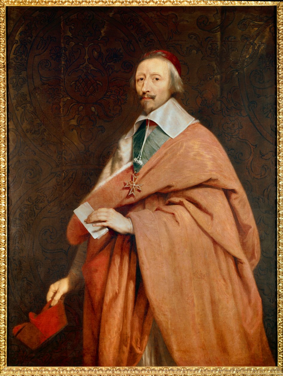 Armand Jean du Plessis, Cardeal de Richelieu (1585-1642): retrato do atelier de Philippe de Champaigne (1602-1674) de Philippe de (studio of) Champaigne