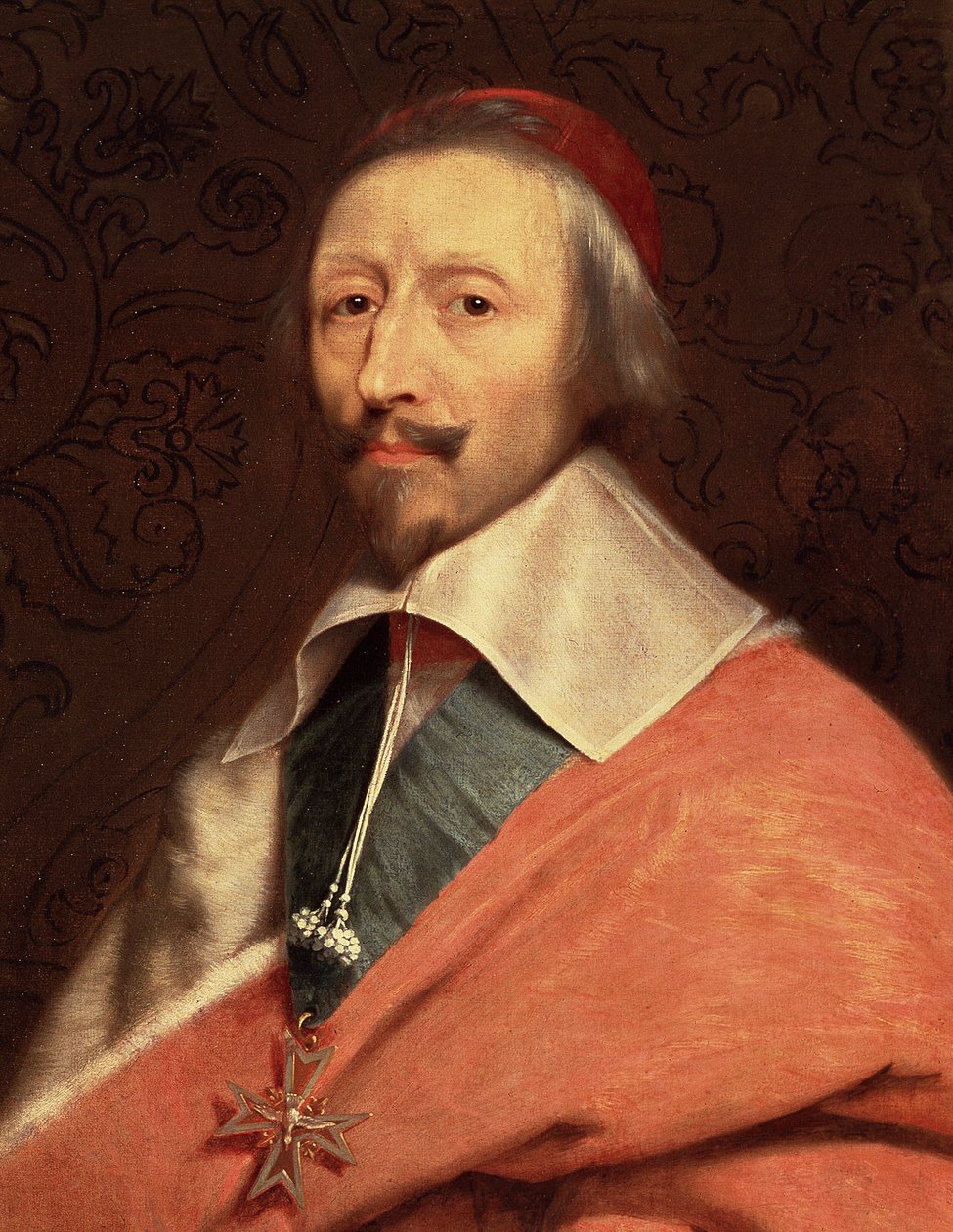 Retrato de Armand Jean du Plessis, Cardeal de Richelieu, detalhe (óleo sobre tela de Philippe de (studio of) Champaigne